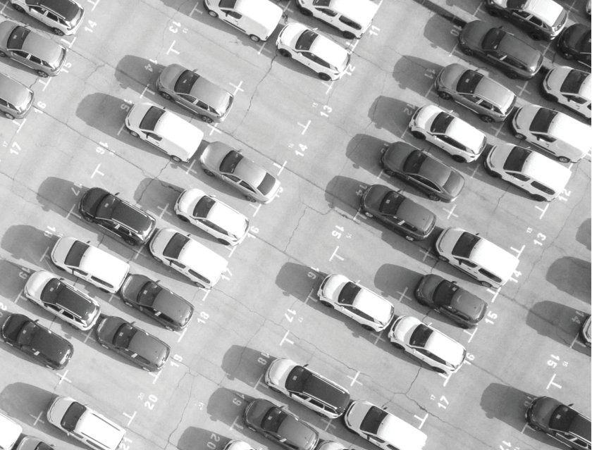 Aerial view of a parking facility monitored by EAGLE